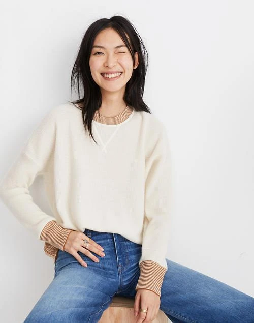 商品Madewell|Tipped Cashmere Sweatshirt,价格¥713,第1张图片