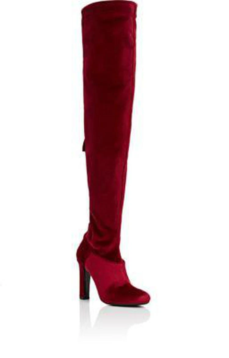 商品Alberta Ferretti|Velvet Over-The-Knee Boots,价格¥3938,第2张图片详细描述