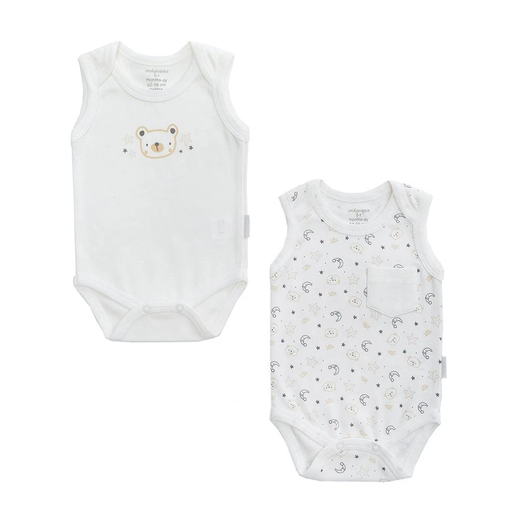 商品Andy Wawa|White 2pc LWB Bodysuit Set,价格¥95,第1张图片