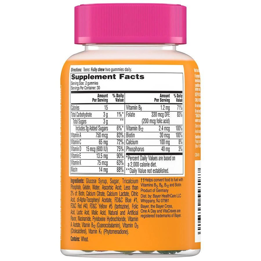 商品One A Day|For Her Teen Multivitamin Gummies Assorted,价格¥116,第2张图片详细描述