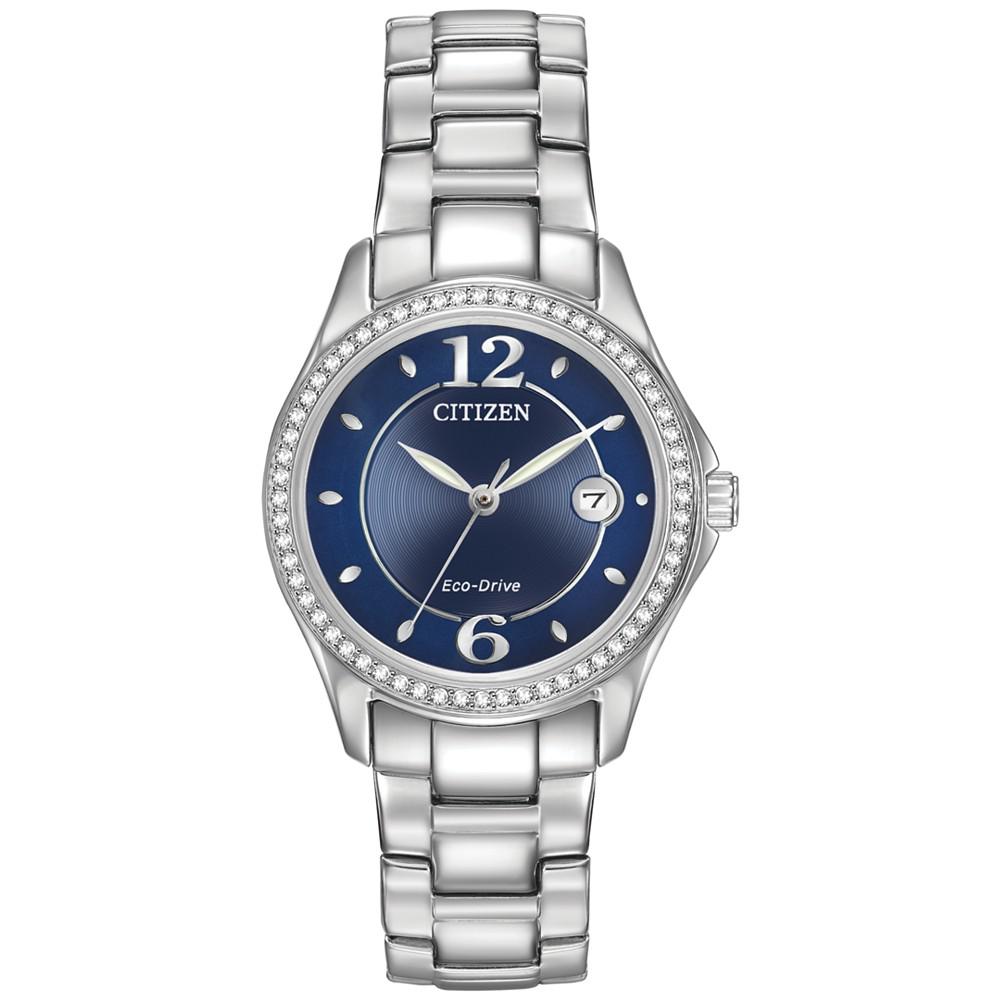 Women's Eco-Drive Crystal-Accented Stainless Steel Bracelet Watch 29mm FE1140-86L商品第1张图片规格展示