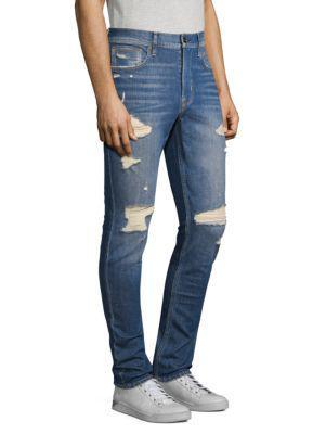 商品Hudson|Zack Distressed Skinny Jeans,价格¥640-¥789,第5张图片详细描述