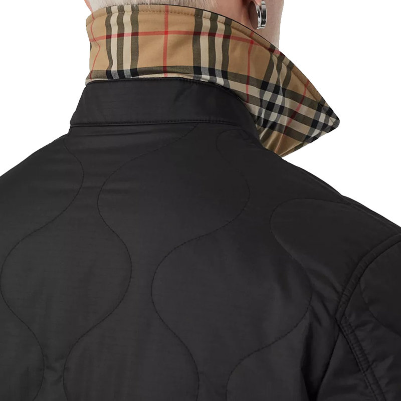 【预售3-7天】BURBERRY/博柏利 21年秋冬新款 男士黑色双面两用Vintage格纹温控外套式衬衫80491391商品第4张图片规格展示