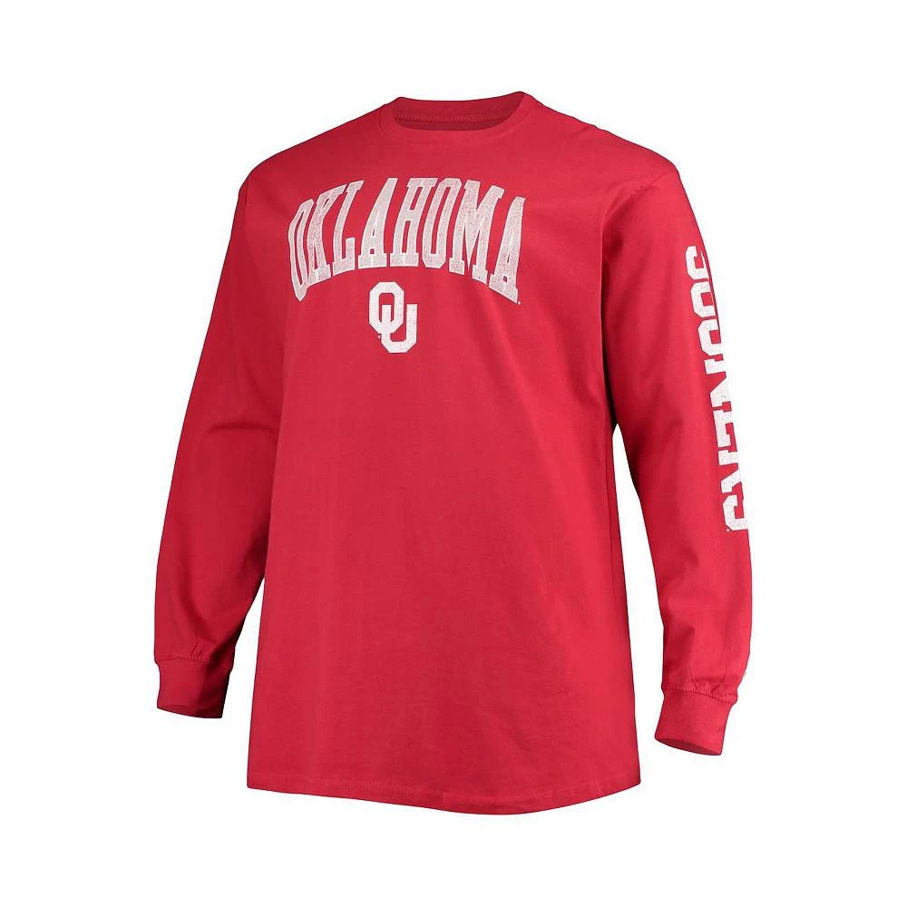 商品CHAMPION|Men's Crimson Oklahoma Sooners Big and Tall 2-Hit Long Sleeve T-shirt,价格¥293,第3张图片详细描述