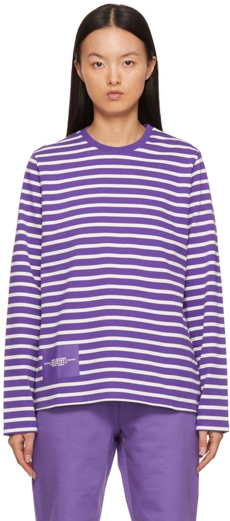 Purple & White 'The Striped T-Shirt' T-Shirt商品第1张图片规格展示