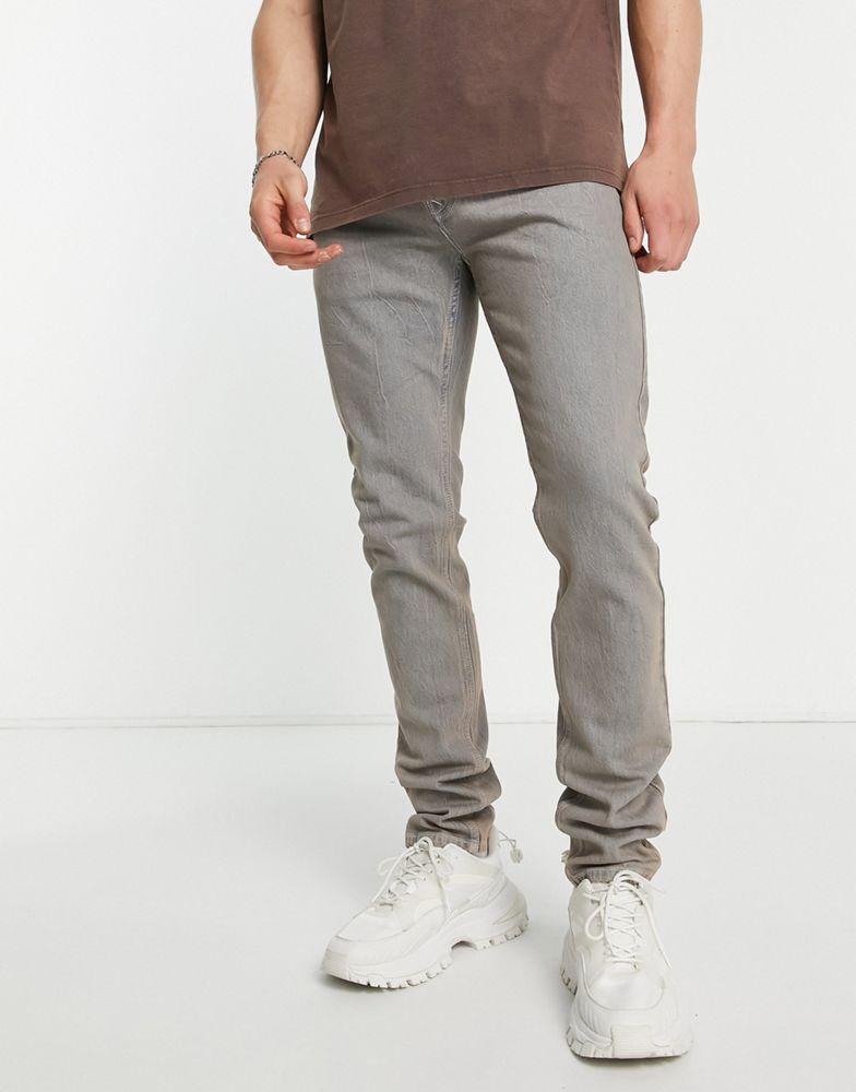 Topman skinny tinted jeans in grey商品第1张图片规格展示