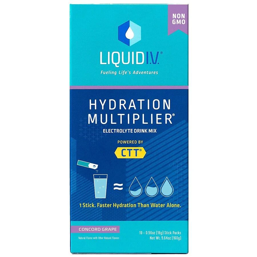 商品Liquid I.V.|Hydration Multiplier - Hydration Powder Packets Concord Grape,价格¥150,第1张图片