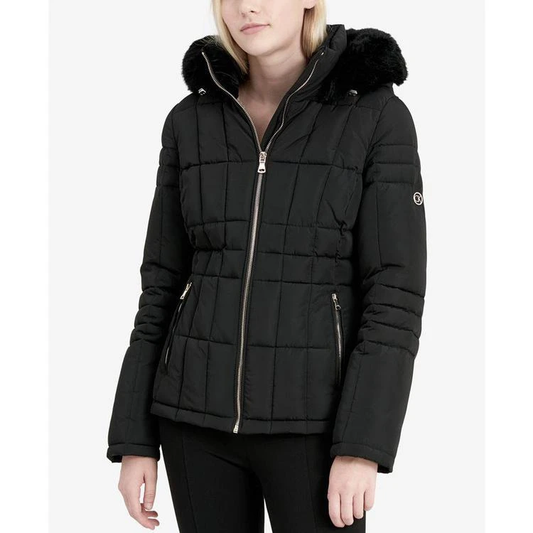 商品Calvin Klein|Faux-Fur-Trim Quilted Coat,价格¥748,第4张图片详细描述