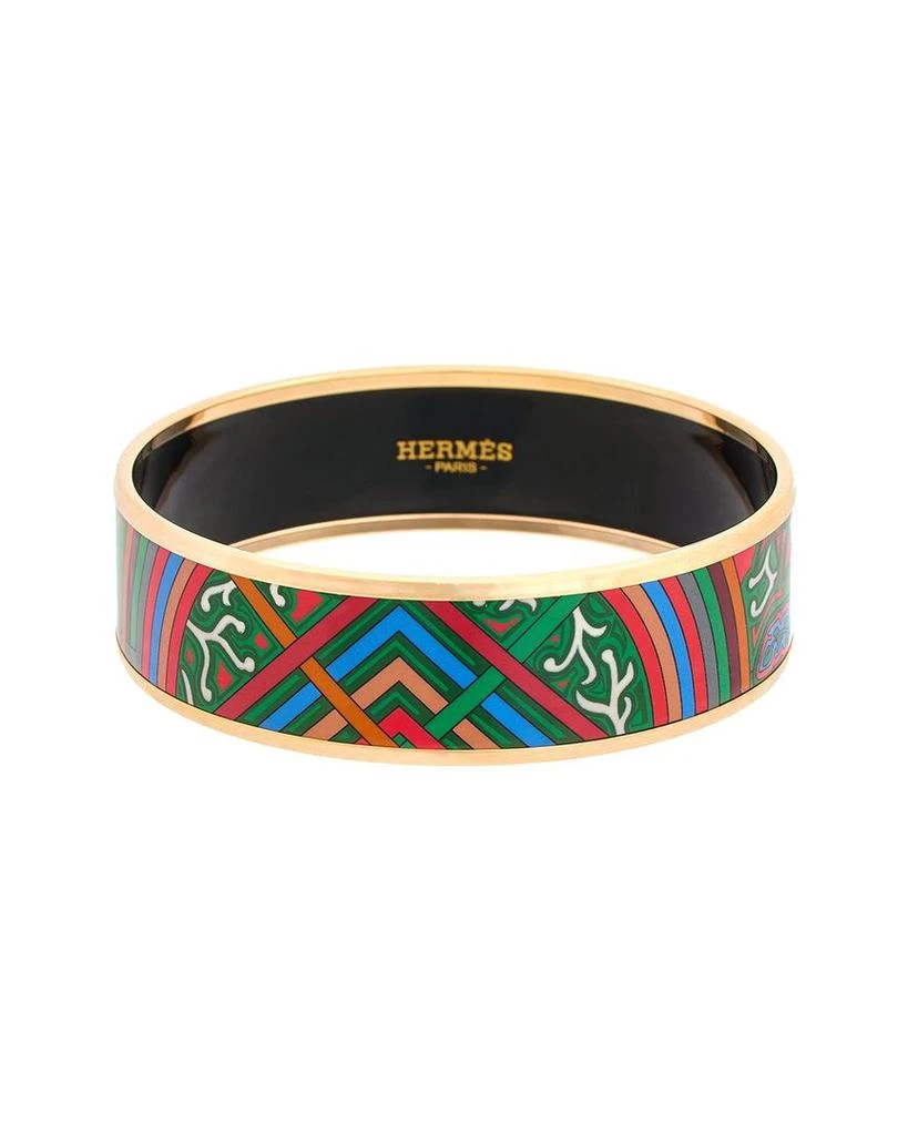 商品[二手商品] Hermes|Hermes Plated Du Vent L Folk Painted Enamel Bangle (Authentic Pre-Owned),价格¥3157,第1张图片