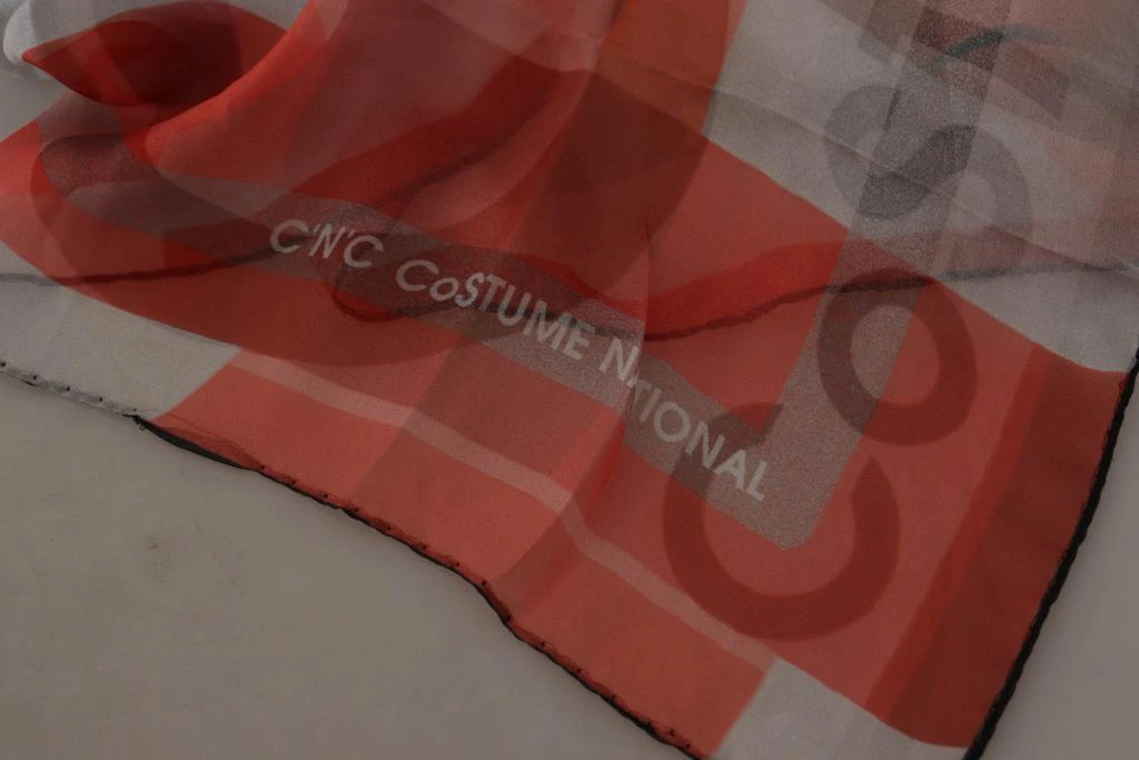 商品Costume National|Costume National Gray Red Shawl Foulard Wrap  Scarf,价格¥714,第4张图片详细描述