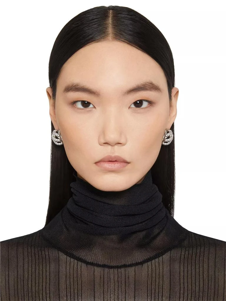 商品Givenchy|Stitch Hoop Earrings In Metal With Crystals,价格¥4122,第2张图片详细描述
