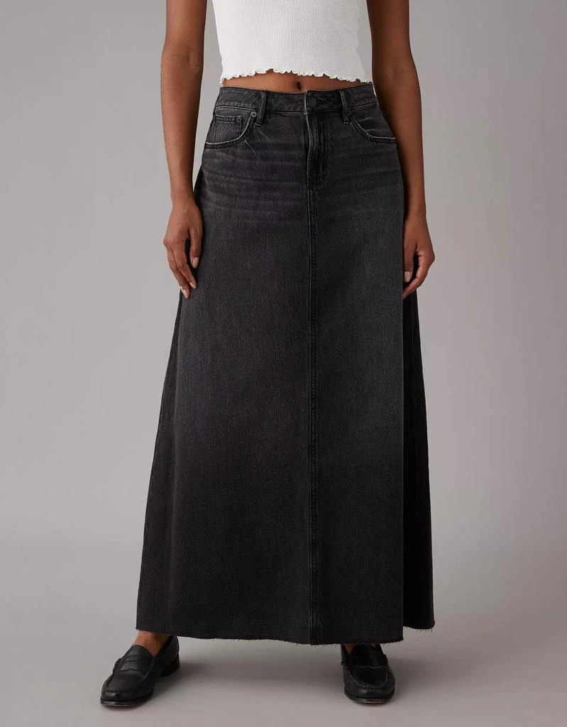 商品AE|AE To The Floor Denim Maxi Skirt,价格¥268,第1张图片