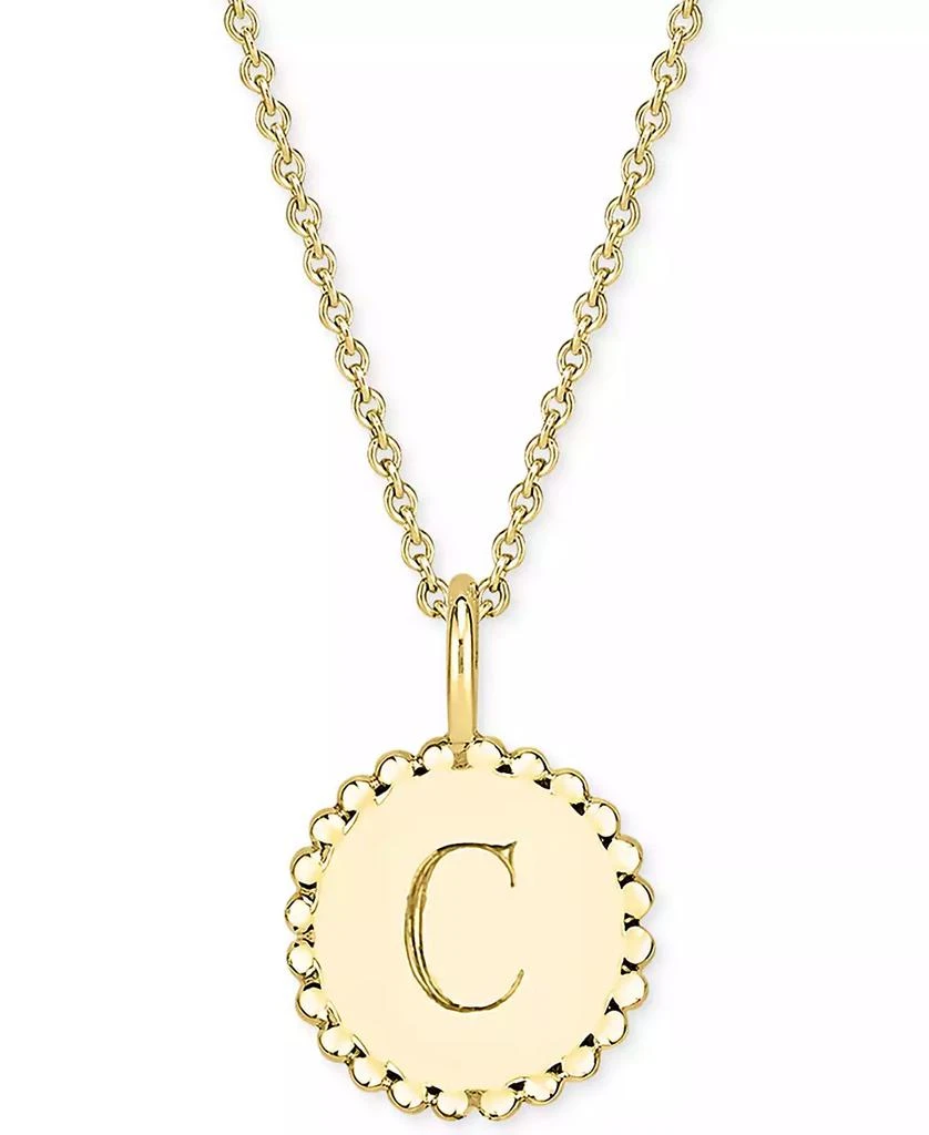 商品Sarah Chloe|Initial Medallion Pendant Necklace in 14k Gold-Plated Sterling Silver, 18",价格¥438,第1张图片