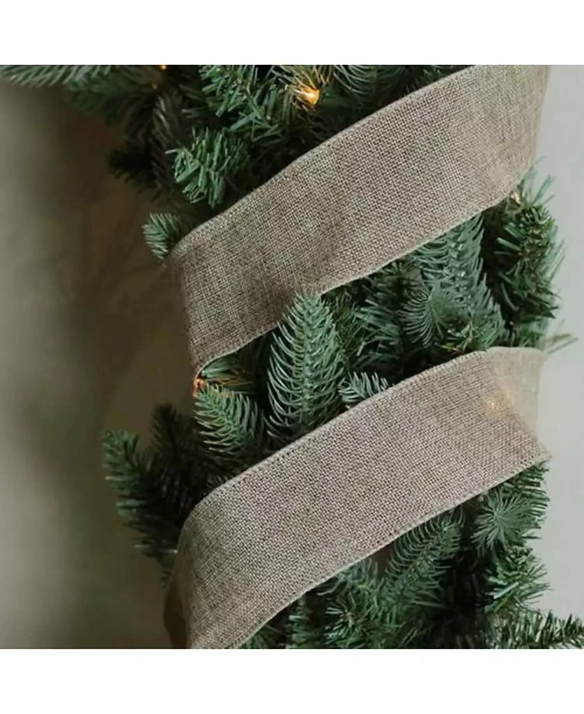 商品Northlight|Faded Green and Brown Burlap Wired Christmas Craft Ribbon 2.5" x 10 Yards,价格¥112,第2张图片详细描述