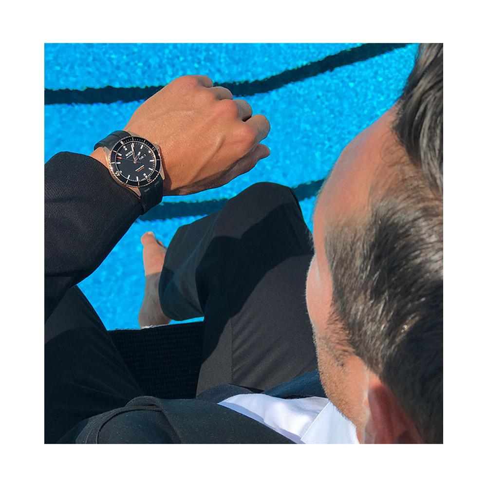 Men's Swiss Automatic Ocean Star Captain V Black Rubber Strap Watch 42.5mm商品第4张图片规格展示