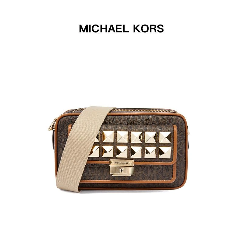 商品[国内直发] Michael Kors|MK 女包 迈克·科尔斯（MICHAEL KORS）棕色皮质单肩斜挎链条包 32H1G2BC2V BRN ACORN,价格¥1657,第1张图片详细描述