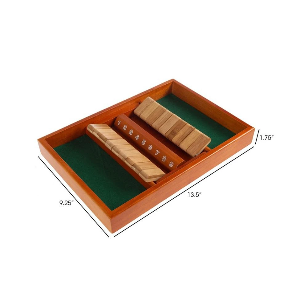 商品Trademark Global|Hey Play Shut The Box Game - Classic 9 Number Wooden Set With Dice Included-Old Fashioned, 2 Player Thinking Strategy Game For Adults And Children,价格¥256,第2张图片详细描述