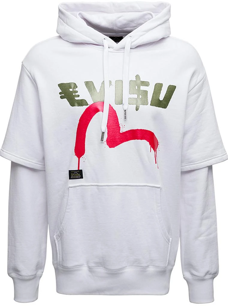 商品Evisu|White Cotton Evisu x Sfera Ebbasta Hoodie  with Logo,价格¥2256,第1张图片