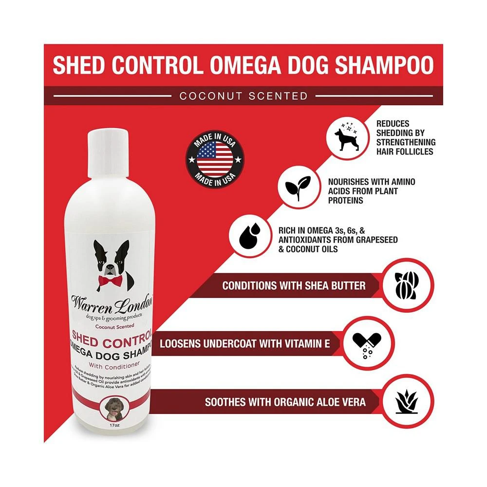 商品Warren London|Shed Control Dog Shampoo by | Strenghten Hair Follicles with Anti-Oxidant Rich Formula that Moisturizes and Nourishes | Made In USA,价格¥120,第2张图片详细描述