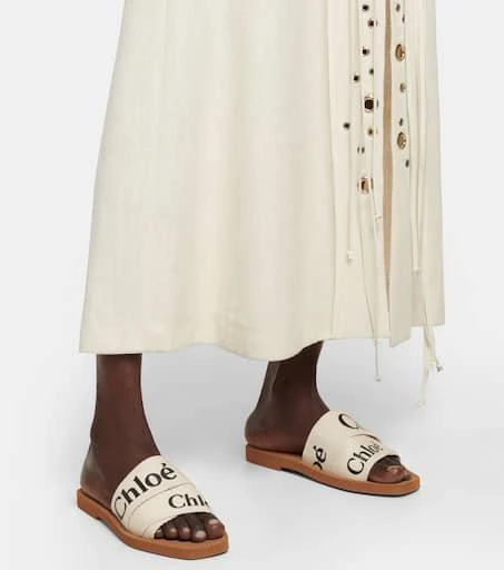 商品Chloé|Woody canvas slides,价格¥3970,第4张图片详细描述