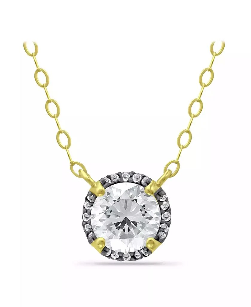 商品Giani Bernini|Cubic Zirconia with Black Rhodium Halo Necklace, 18K Gold over Silver,价格¥198,第1张图片