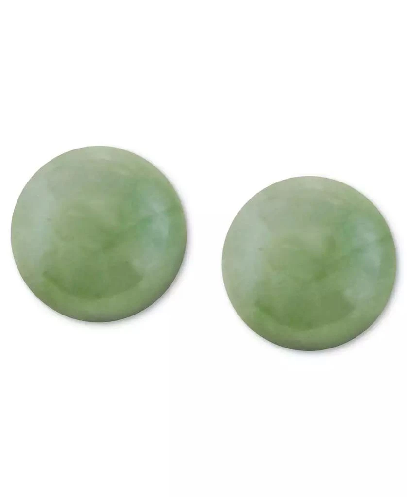 商品Macy's|Dyed Jade Studs Set in 14k Gold  (Also available in Dyed Yellow Jade and Dyed Lavender Jade),价格¥527,第1张图片