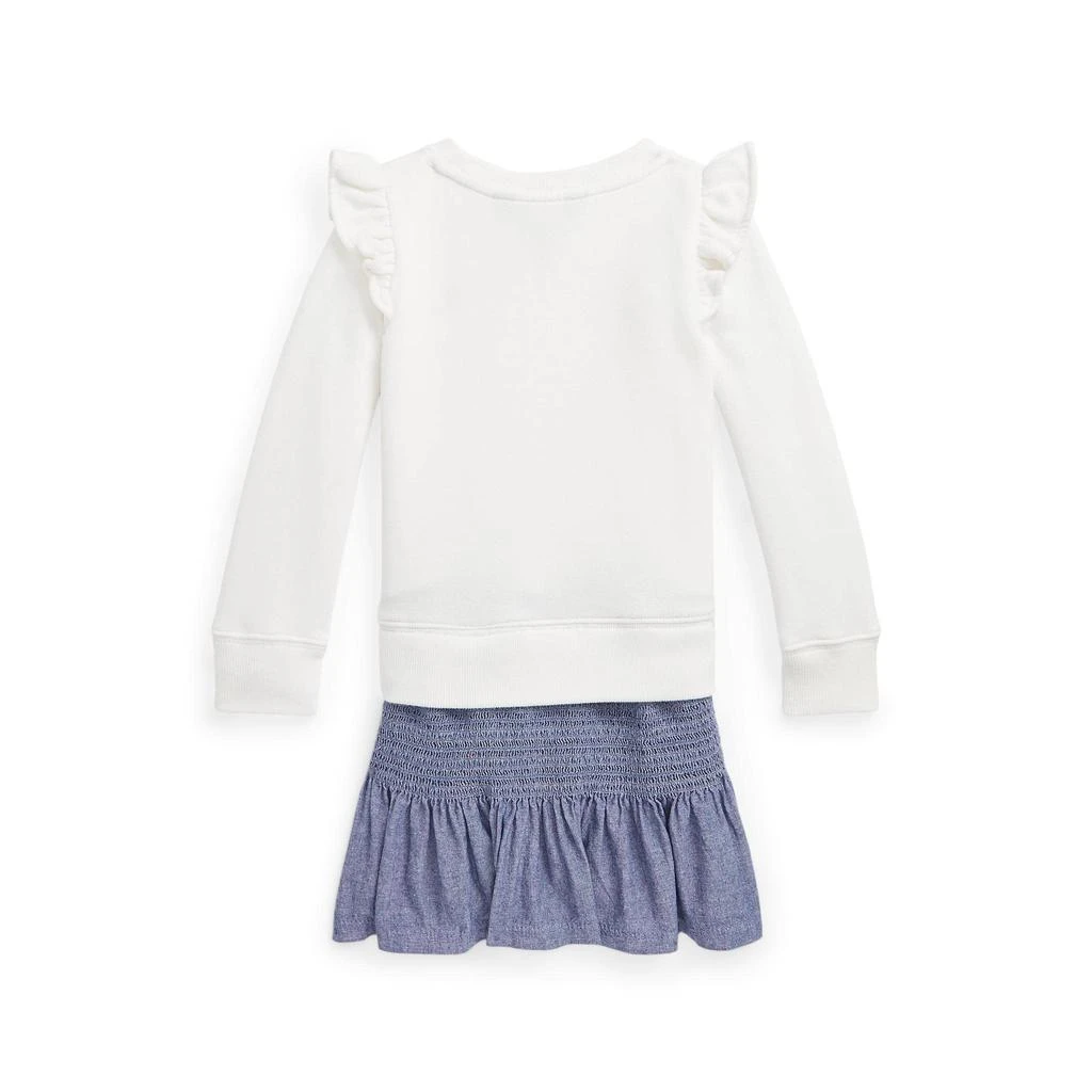 商品Ralph Lauren|Chambray & Fleece Sweatshirt Dress (Toddler),价格¥265,第2张图片详细描述