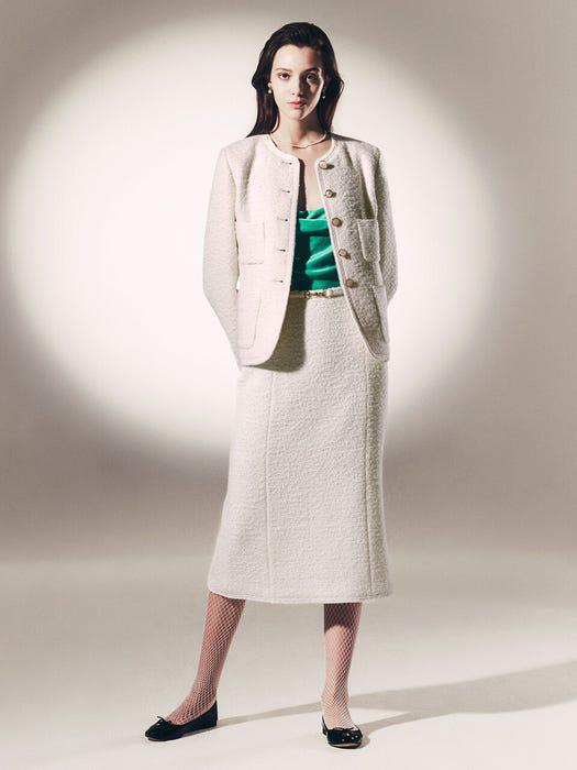 [Tweed] Boucle Belted Tweed Skirt商品第2张图片规格展示