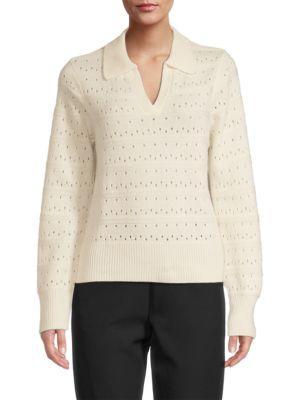 商品Tahari|Eyelet Cashmere Sweater,价格¥981,第3张图片详细描述