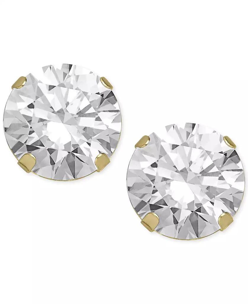 商品Macy's|Cubic Zirconia Round Stud Earrings in 14k Gold or 14k White Gold,价格¥421,第1张图片