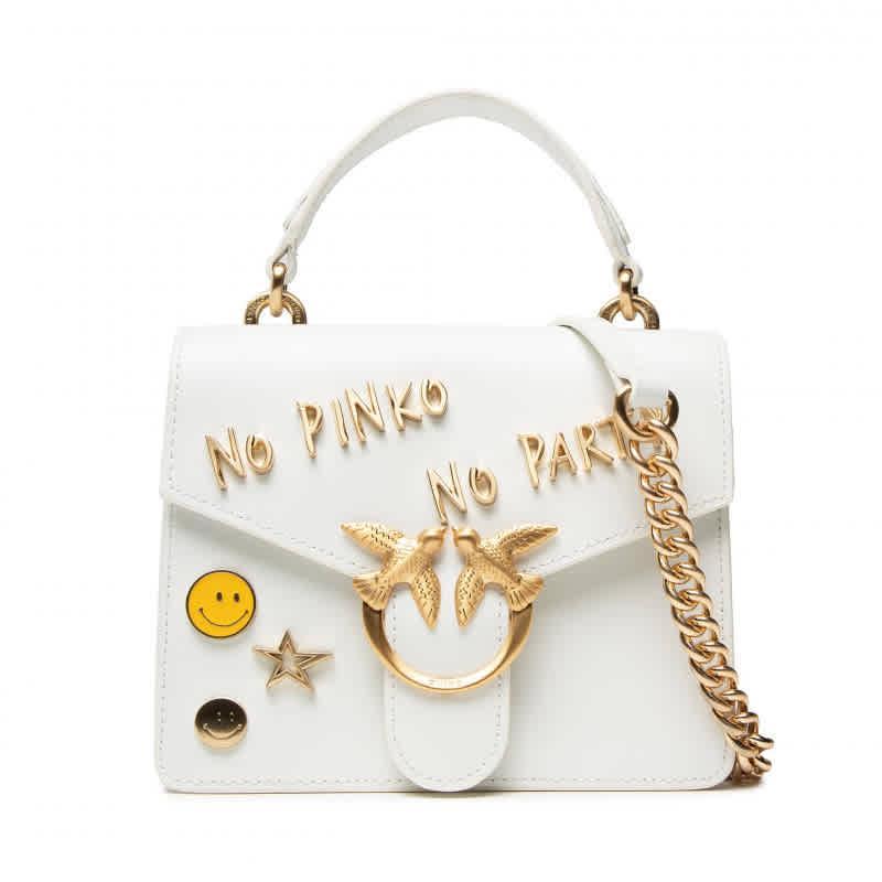 商品PINKO|Pinko Ladies Love Mini Top Handle Party Crossbody Bag In White,价格¥1941,第1张图片