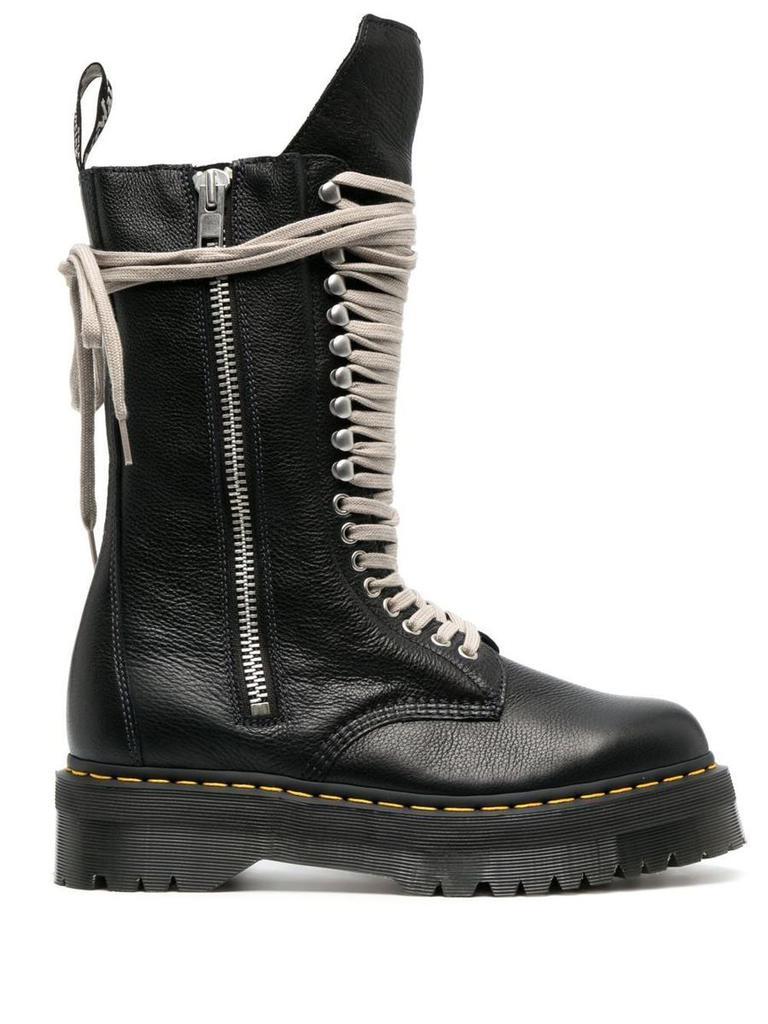 商品Rick Owens|RICK OWENS X DR MARTENS Lace-up boot in leather,价格¥2566,第1张图片