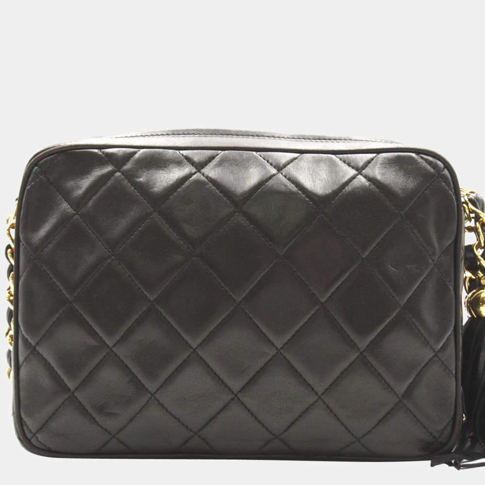 商品[二手商品] Chanel|Chanel Black Quilted Leather Chain CC Tassel Camera Shoulder Bag,价格¥23267,第5张图片详细描述