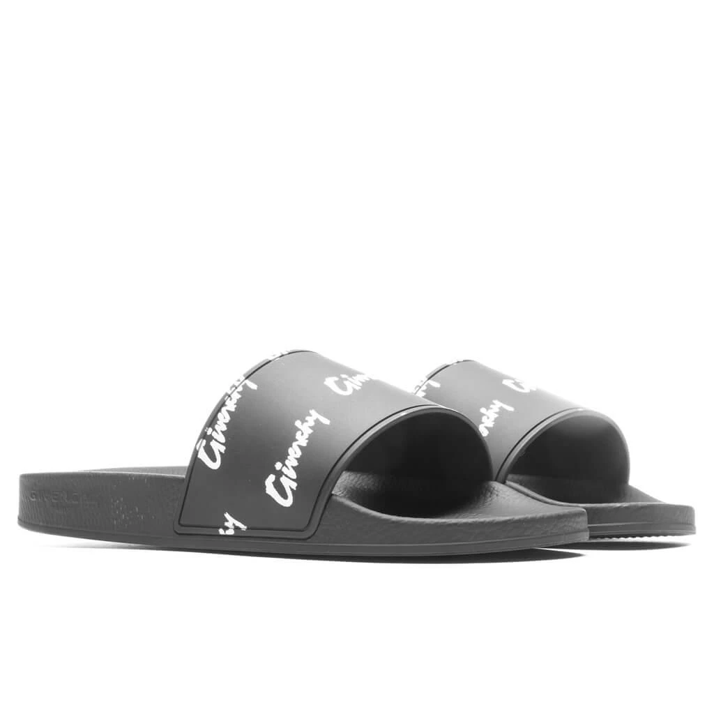 商品Givenchy|All Over Print Flat Sandals - Black/White,价格¥1727,第3张图片详细描述