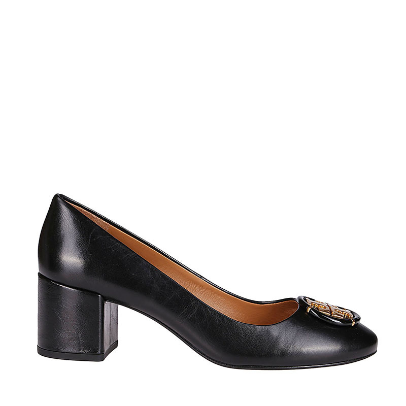 商品Tory Burch|TORY BURCH 汤丽柏琦 女士黑色中跟鞋 76483-006,价格¥1892,第1张图片