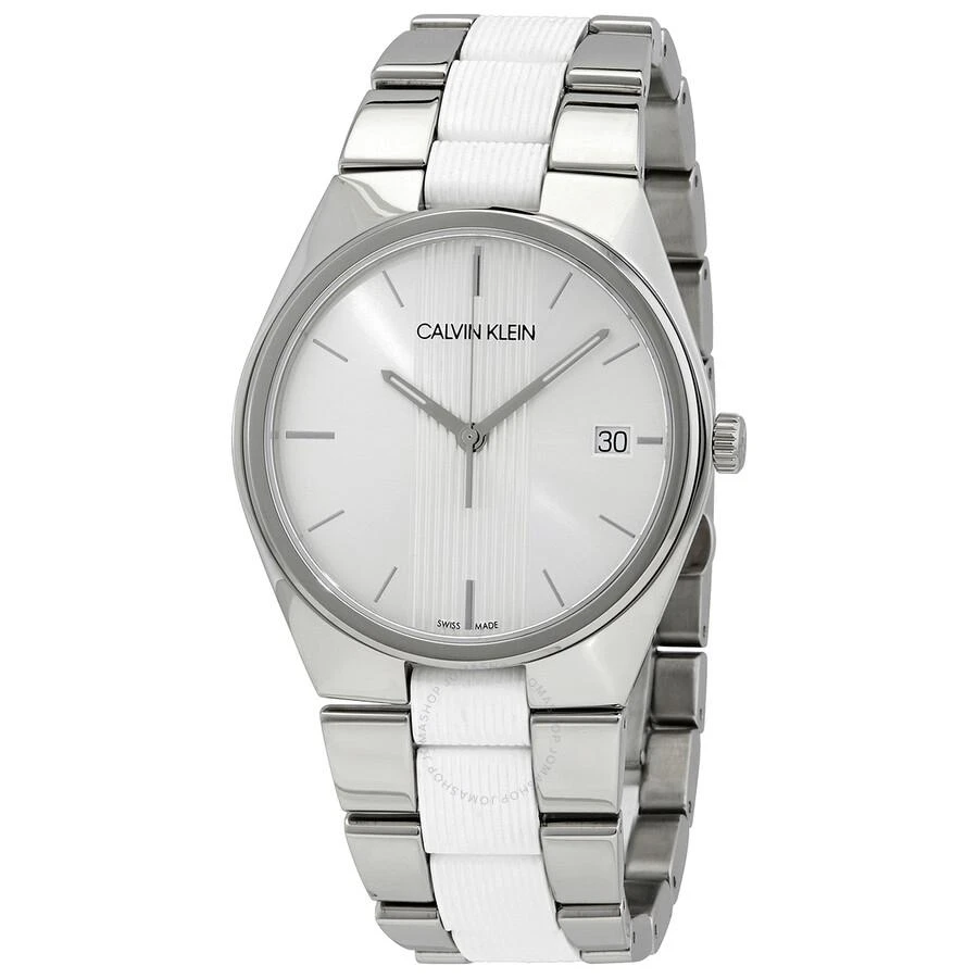 商品Calvin Klein|Contra Quartz Silver Dial Ladies Watch K9E211K6,价格¥329,第1张图片
