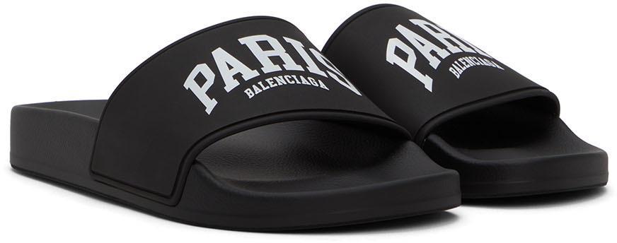 商品Balenciaga|Black Cities 'Paris' Slide Sandals,价格¥3094,第6张图片详细描述