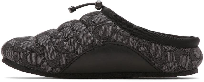 商品Coach|Black Signature Jacquard Slippers,价格¥491,第3张图片详细描述