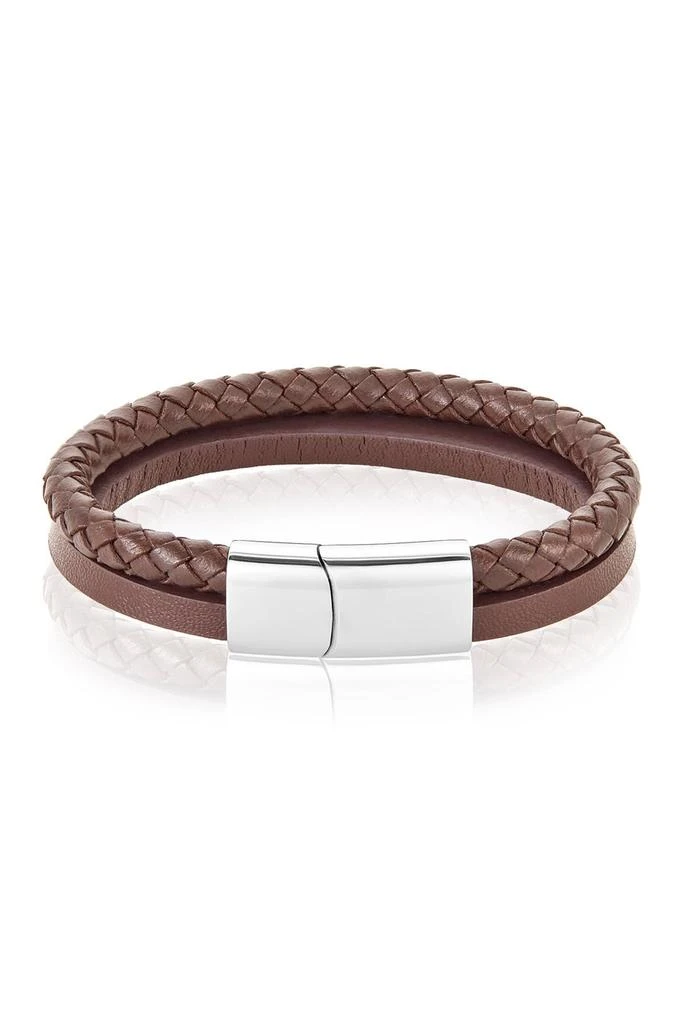 商品ADORNIA|Leather Braided Combo Bracelet,价格¥143,第1张图片