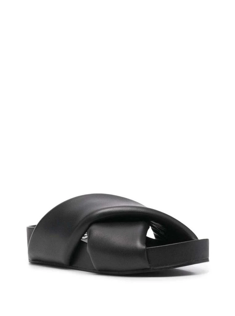 商品Jil Sander|Jil Sander Woman's Black Leather Crossed Straps Mules,价格¥2390,第2张图片详细描述