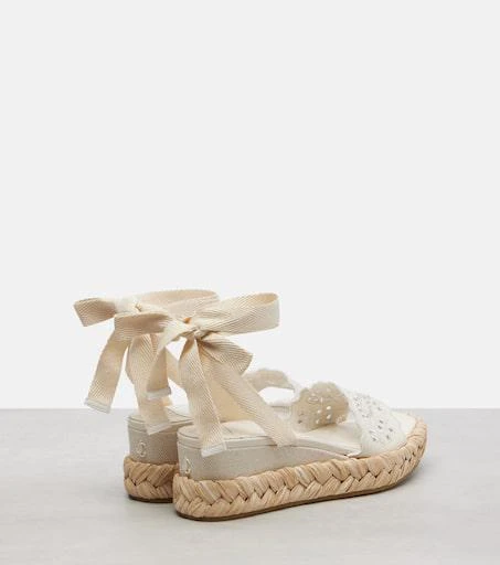 商品Jimmy Choo|Arlee 60刺绣草编坡跟鞋,价格¥8287,第2张图片详细描述