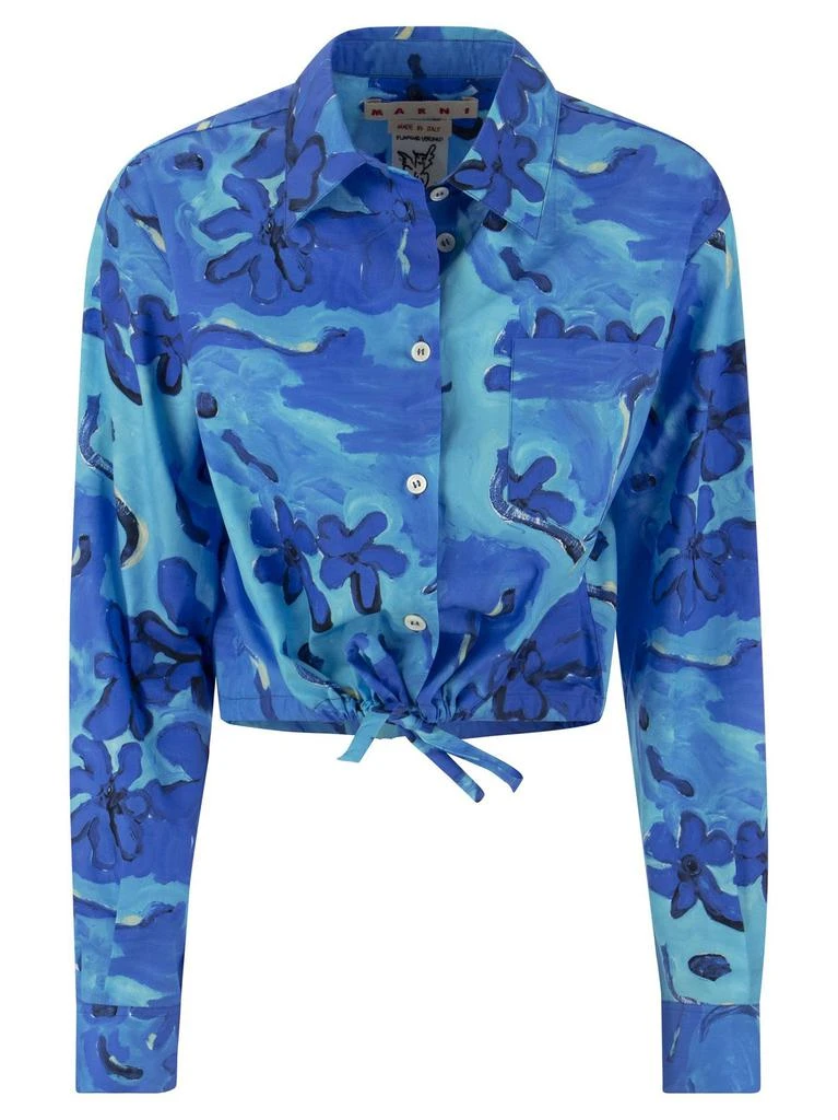 商品Marni|Marni Abstract Floral Printed Ruched Shirt,价格¥2317,第1张图片