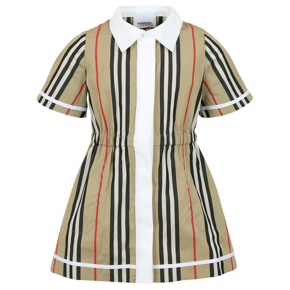 商品Burberry|Beige Stripe Alexandra Baby Dress,价格¥1291,第1张图片