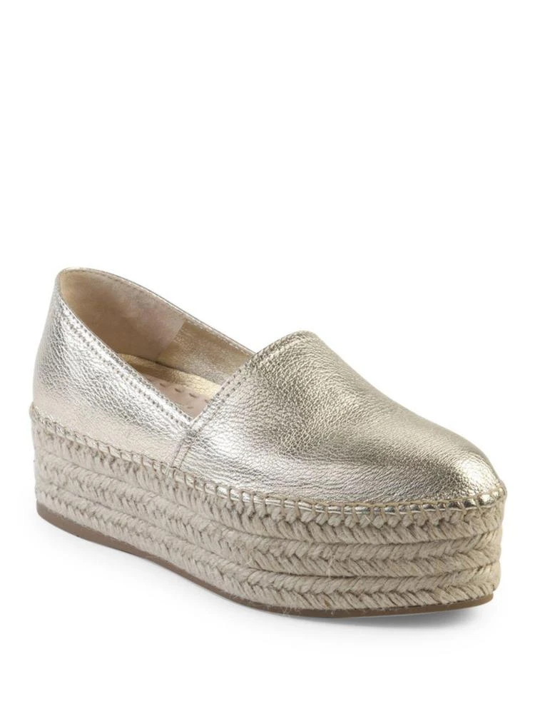 商品Miu Miu|Metallic Leather Espadrille Platform Espadrilles,价格¥1754,第1张图片