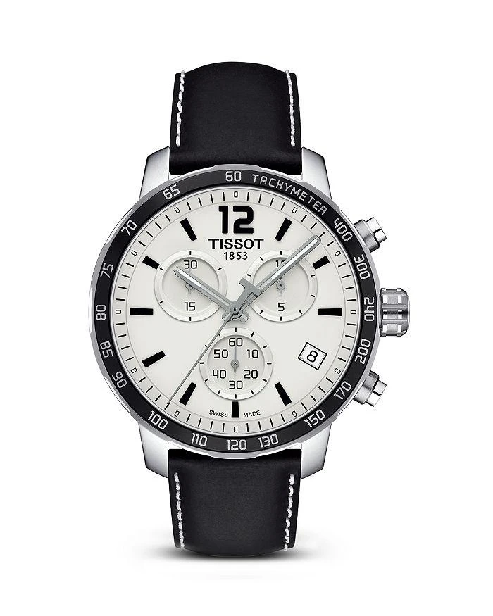 商品Tissot|Quickster Men's Quartz Chronograph Black and Silver Dial Watch, 42mm,价格¥1560,第1张图片