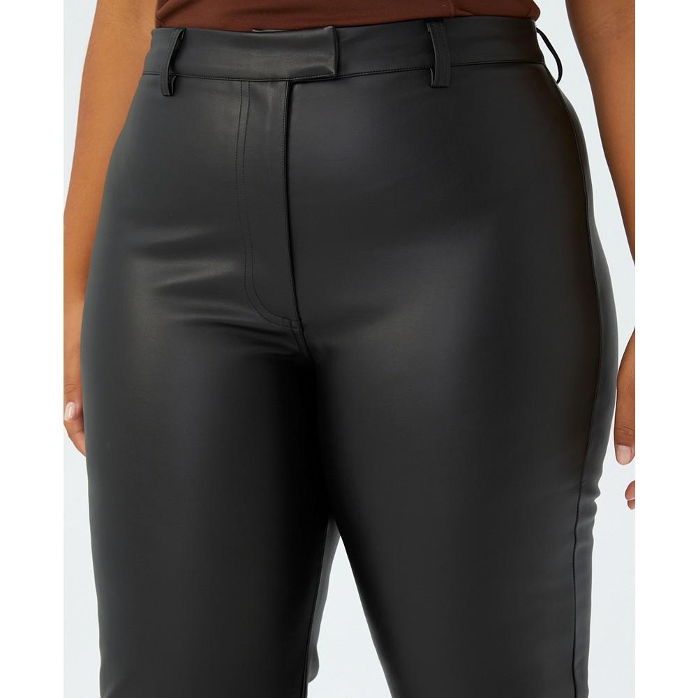Trendy Plus Size Arlow Straight Leather Pants商品第3张图片规格展示