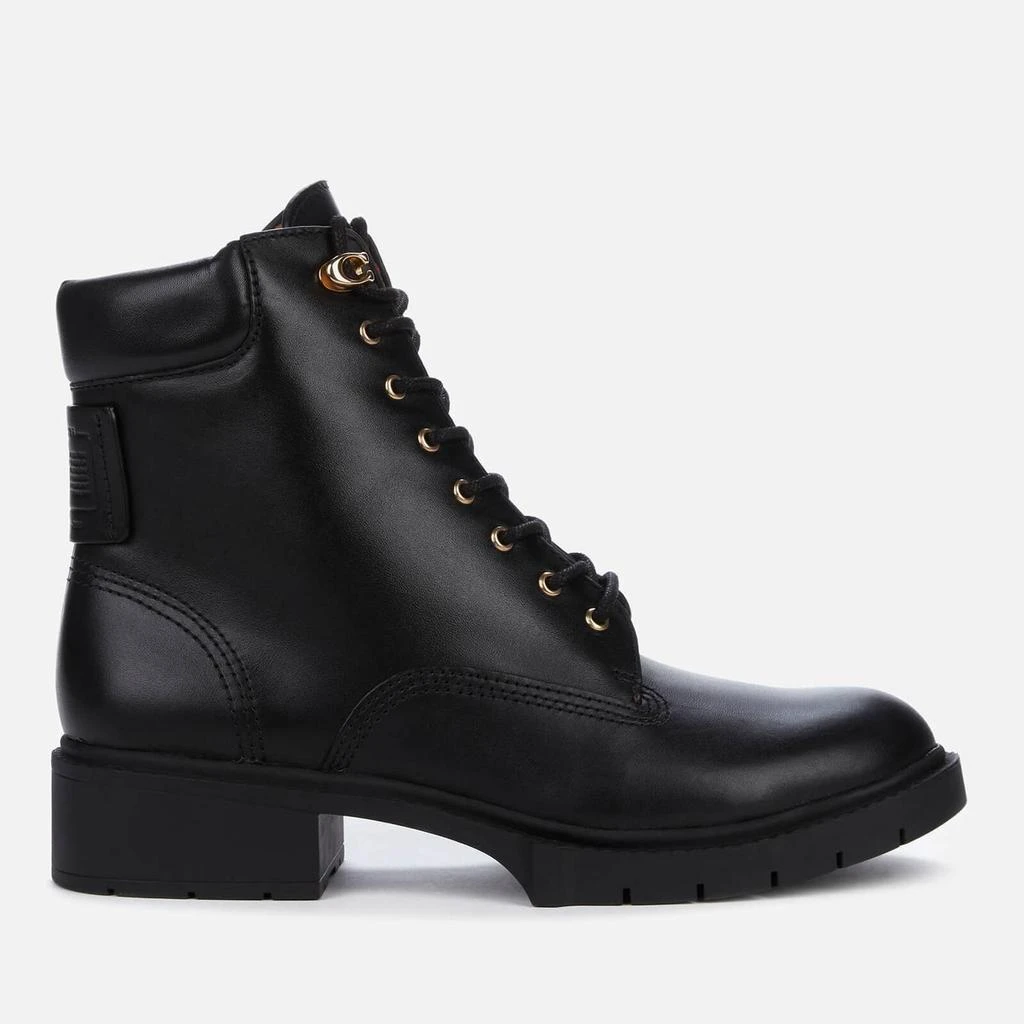 商品Coach|Coach Women's Lorimer Leather Lace Up Boots - Black,价格¥971,第1张图片