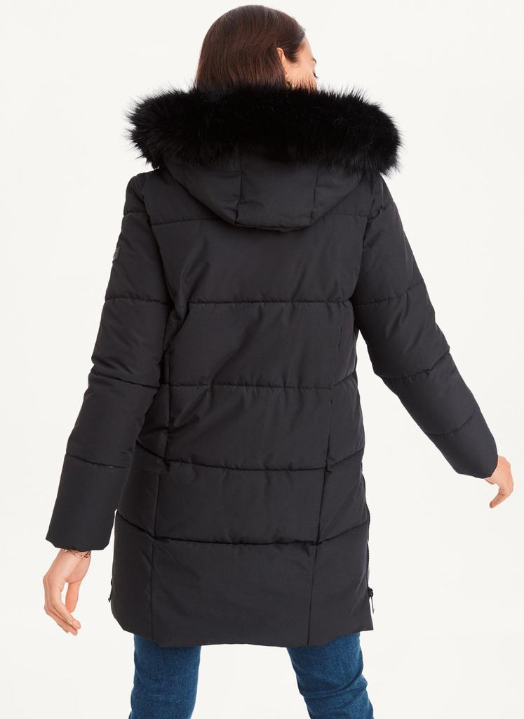 Double-Pocketed Faux-Fur Long Puffer Jacket商品第5张图片规格展示