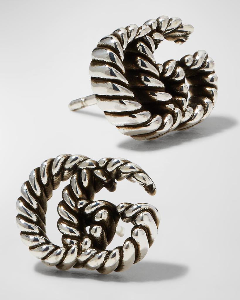 GG Marmont Stud Earrings in Aged Silver商品第3张图片规格展示
