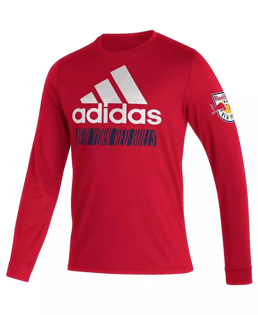 商品Adidas|Men's Red New York Red Bulls Vintage-Like AEROREADY Long Sleeve T-shirt,价格¥301,第3张图片详细描述